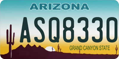AZ license plate ASQ8330