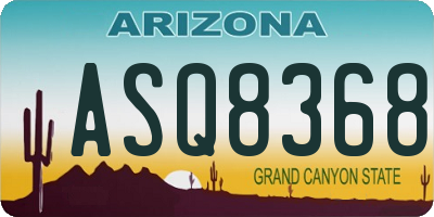 AZ license plate ASQ8368
