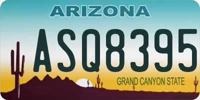 AZ license plate ASQ8395