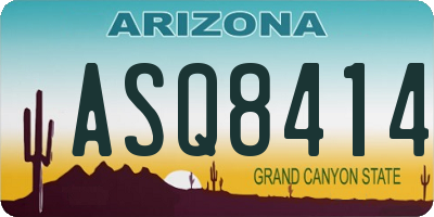 AZ license plate ASQ8414