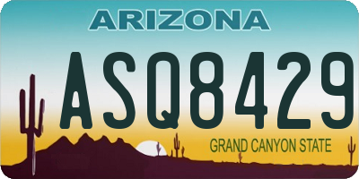AZ license plate ASQ8429