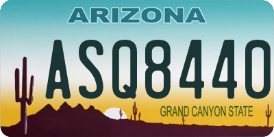 AZ license plate ASQ8440