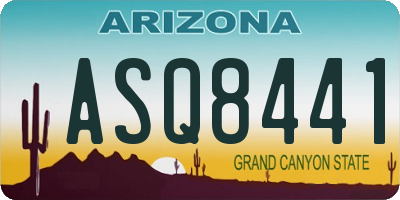 AZ license plate ASQ8441