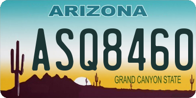 AZ license plate ASQ8460