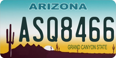 AZ license plate ASQ8466