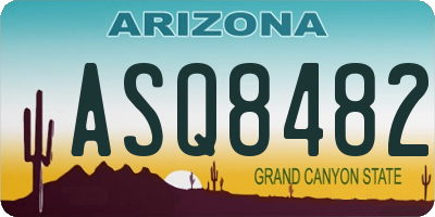 AZ license plate ASQ8482