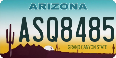AZ license plate ASQ8485