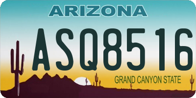AZ license plate ASQ8516