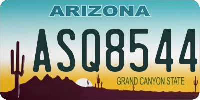AZ license plate ASQ8544