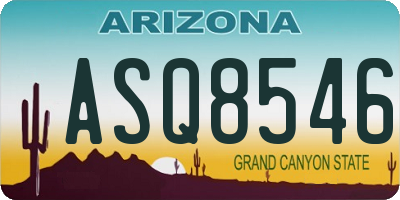AZ license plate ASQ8546