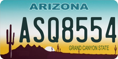 AZ license plate ASQ8554