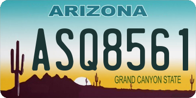 AZ license plate ASQ8561