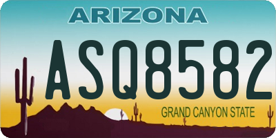 AZ license plate ASQ8582