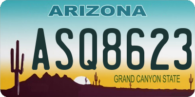 AZ license plate ASQ8623