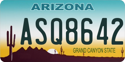 AZ license plate ASQ8642