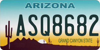 AZ license plate ASQ8682