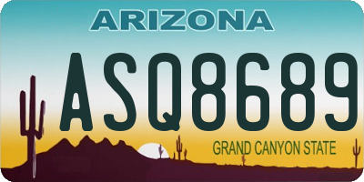 AZ license plate ASQ8689