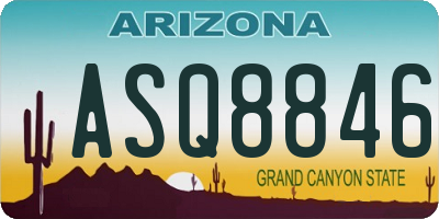AZ license plate ASQ8846