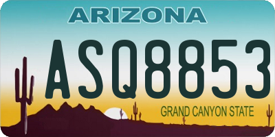 AZ license plate ASQ8853