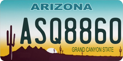 AZ license plate ASQ8860