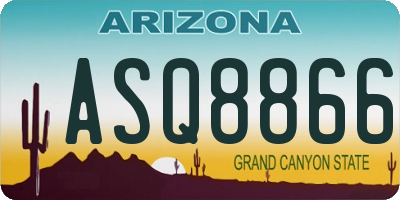 AZ license plate ASQ8866