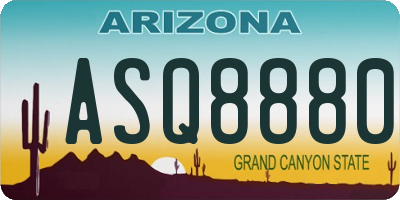 AZ license plate ASQ8880
