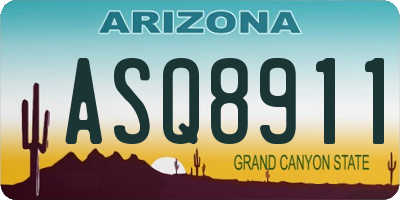 AZ license plate ASQ8911