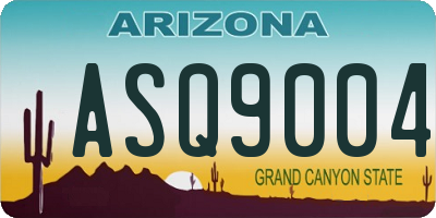 AZ license plate ASQ9004
