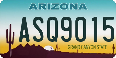 AZ license plate ASQ9015