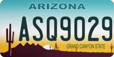 AZ license plate ASQ9029