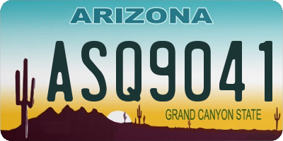AZ license plate ASQ9041