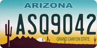 AZ license plate ASQ9042