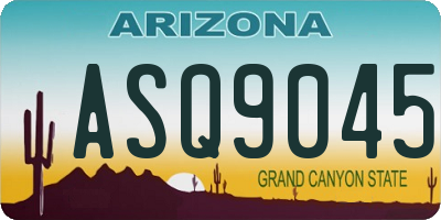 AZ license plate ASQ9045