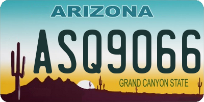 AZ license plate ASQ9066