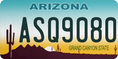 AZ license plate ASQ9080