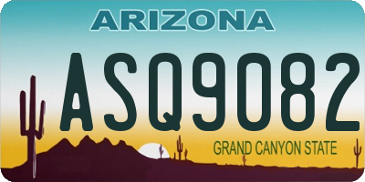 AZ license plate ASQ9082