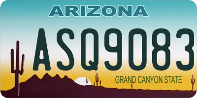 AZ license plate ASQ9083
