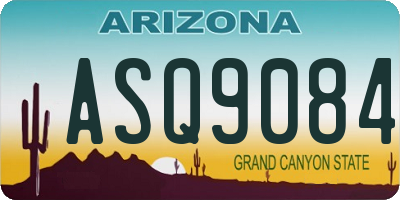 AZ license plate ASQ9084
