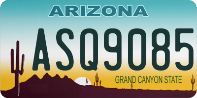AZ license plate ASQ9085