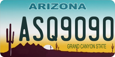 AZ license plate ASQ9090