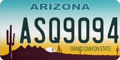 AZ license plate ASQ9094