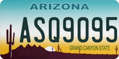 AZ license plate ASQ9095