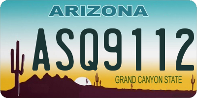 AZ license plate ASQ9112