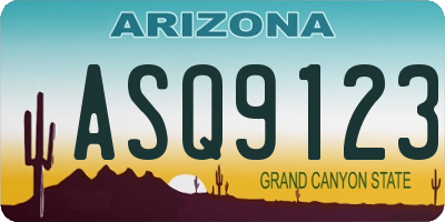 AZ license plate ASQ9123