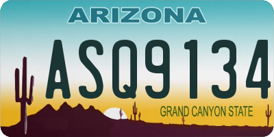 AZ license plate ASQ9134
