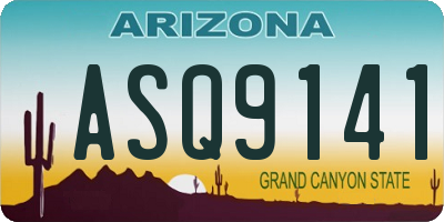 AZ license plate ASQ9141