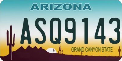 AZ license plate ASQ9143
