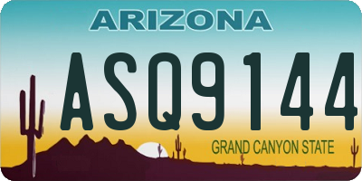 AZ license plate ASQ9144