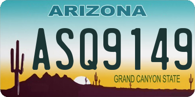 AZ license plate ASQ9149