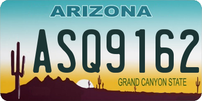AZ license plate ASQ9162